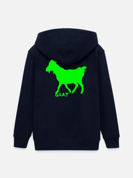 Ziege neon grün - Teenager Organic Kapuzenjacke Mini Cultivator von Stanley/Stella - Navy