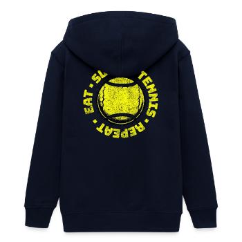 Tennis eat sleep Tennis Repeat Ball Hoodie - Teenager Organic Kapuzenjacke Mini Cultivator von Stanley/Stella - Navy - Hinten - AI Model Teenager Male light (155cm)