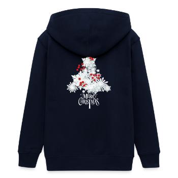 White Christmas  - Teenager Organic Kapuzenjacke Mini Cultivator von Stanley/Stella - Navy - Hinten - AI Model Teenager Male light (155cm)