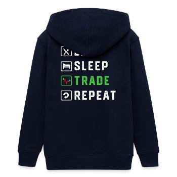 Geld Finanzen Aktien Trading Bitcoin Kapital - Teenager Organic Kapuzenjacke Mini Cultivator von Stanley/Stella - Navy - Hinten - AI Model Teenager Male light (155cm)