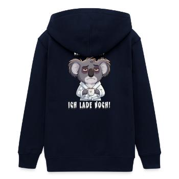Lustiger Morgenmuffel Koala Kaffee Spruch - Teenager Organic Kapuzenjacke Mini Cultivator von Stanley/Stella - Navy - Hinten - AI Model Teenager Male light (155cm)