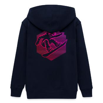Kompaktes Snowboard Design für Snowboard für - Teenager Organic Kapuzenjacke Mini Cultivator von Stanley/Stella - Navy - Hinten - AI Model Teenager Male light (155cm)