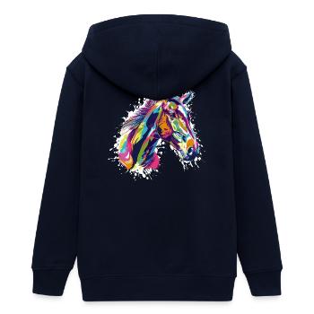 Pferd - Teenager Organic Kapuzenjacke Mini Cultivator von Stanley/Stella - Navy - Hinten - AI Model Teenager Male light (155cm)