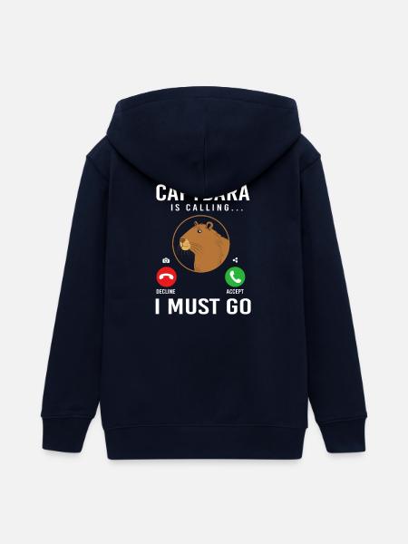 Capybara Capibara - Teenager Organic Kapuzenjacke Mini Cultivator von Stanley/Stella - Navy