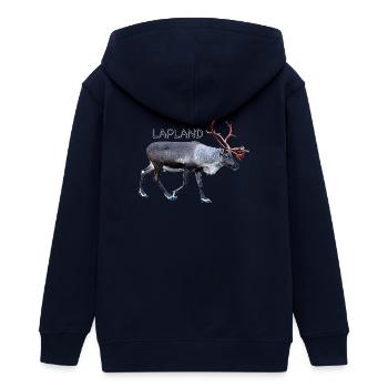Lapland - Teens Organic Zip-up Hoodie by Stanley/Stella - navy - Back - AI Model Teenager Male light (155cm)