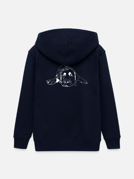 Labrador - Teenager Organic Kapuzenjacke Mini Cultivator von Stanley/Stella - Navy
