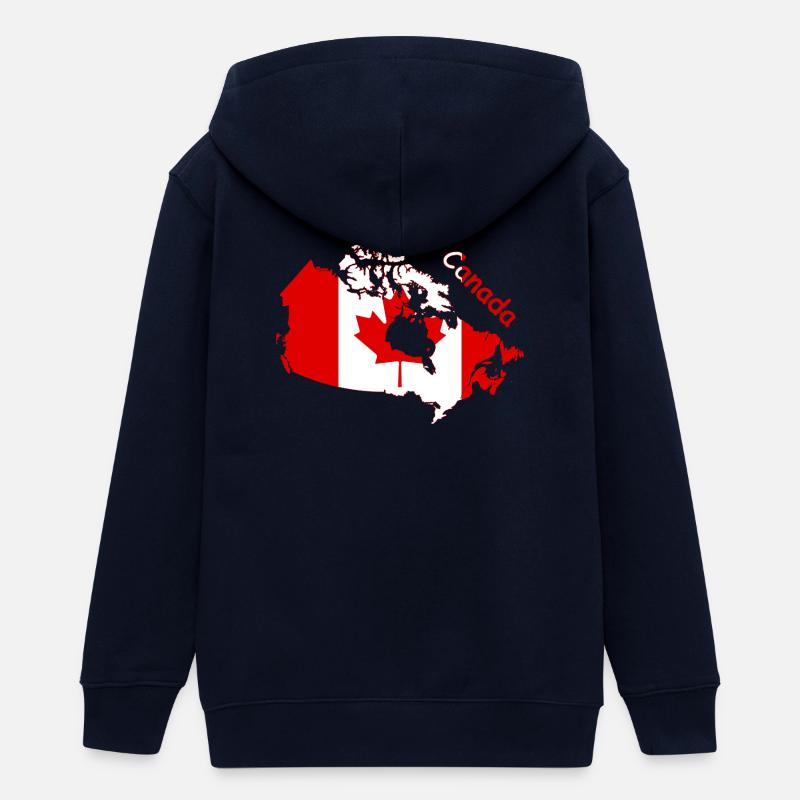 Ô Drapeau du Canada Silhouette - Veste à capuche ado bio Stanley/Stella - marine