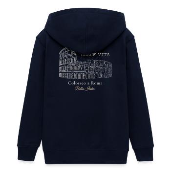 Colosseo Rom La Dolce Vita - Teenager Organic Kapuzenjacke Mini Cultivator von Stanley/Stella - Navy - Hinten - AI Model Teenager Male light (155cm)