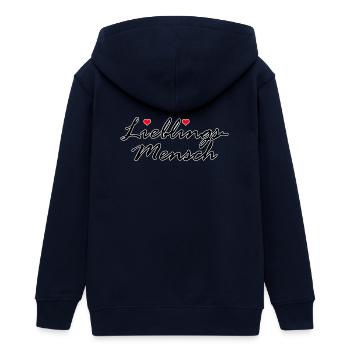 LIEBLINGSMENSCH LIEBE HERZ VALENTINSTAG GESCHENK - Teenager Organic Kapuzenjacke Mini Cultivator von Stanley/Stella - Navy - Hinten - AI Model Teenager Male light (155cm)
