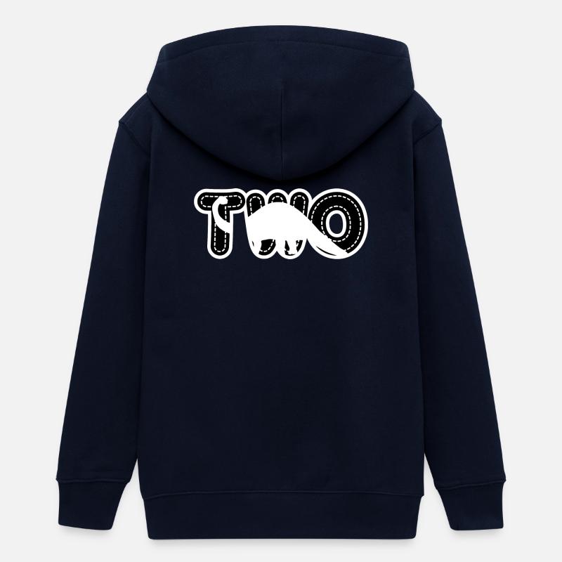 Texte surpiqué en dinosaure - Veste à capuche ado bio Stanley/Stella - marine