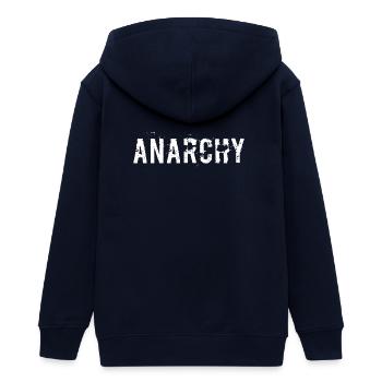 Anarchie - Teenager Organic Kapuzenjacke Mini Cultivator von Stanley/Stella - Navy - Hinten - AI Model Teenager Male light (155cm)