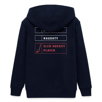 Para Handicap Eishockey - Teenager Organic Kapuzenjacke Mini Cultivator von Stanley/Stella - Navy - Hinten - AI Model Teenager Male light (155cm)