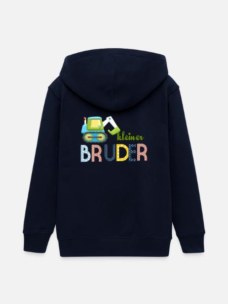 kleiner Bruder Traktor - Teenager Organic Kapuzenjacke Mini Cultivator von Stanley/Stella - Navy