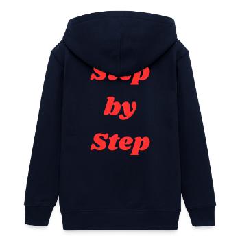 Schritt für Schritt Typografie - Teenager Organic Kapuzenjacke Mini Cultivator von Stanley/Stella - Navy - Hinten - AI Model Teenager Male light (155cm)