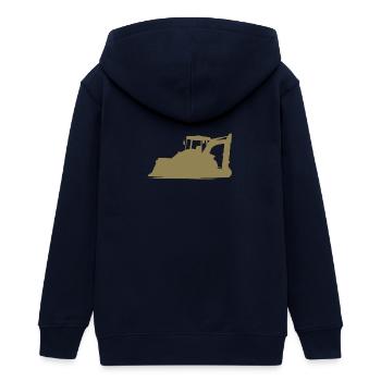 Baggerfahrer und Baugeräteführer Silhouette – - Teenager Organic Kapuzenjacke Mini Cultivator von Stanley/Stella - Navy - Hinten - AI Model Teenager Male light (155cm)