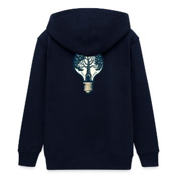 Der Baum in der Lampe - Teenager Organic Kapuzenjacke Mini Cultivator von Stanley/Stella - Navy - Hinten - AI Model Teenager Male light (155cm)
