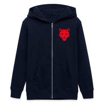 Panther Head Digitale Kunst - Teenager Organic Kapuzenjacke Mini Cultivator von Stanley/Stella - Navy - Vorne - AI Model Teenager Male light (155cm)