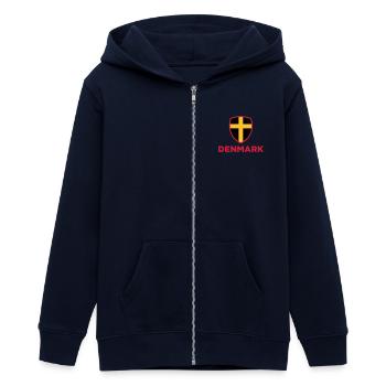 Drapeau national du Danemark - Veste à capuche ado bio Stanley/Stella - marine - Devant - AI Model Teenager Male light (155cm)