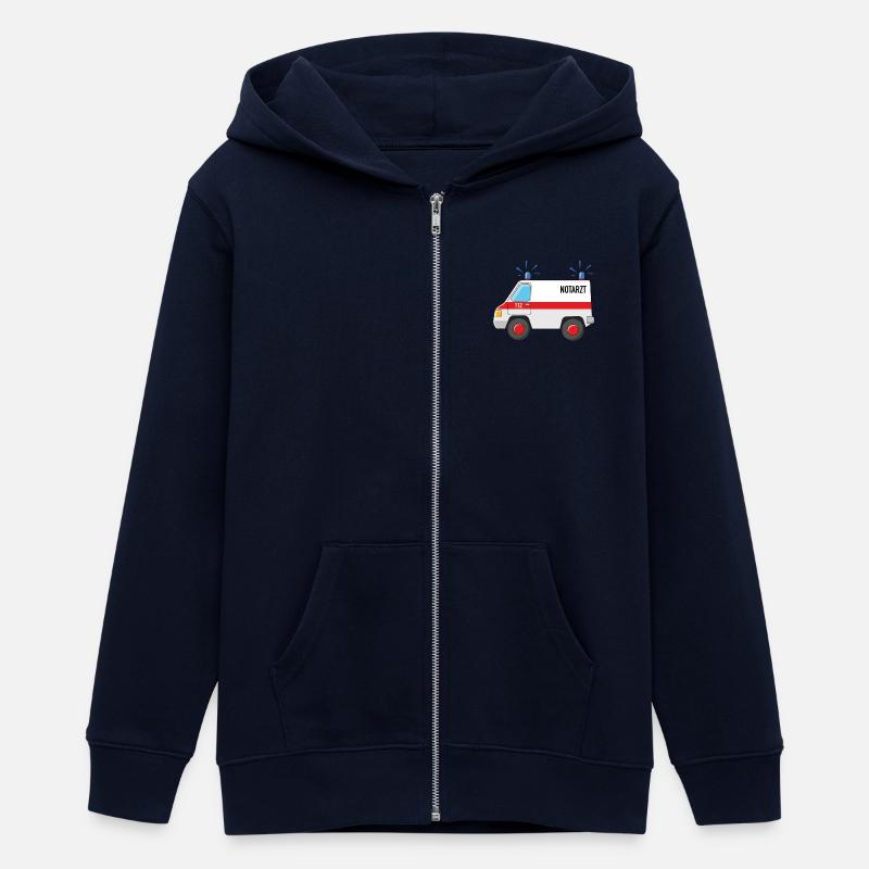Voiture d’urgence avec feux bleus - Veste à capuche ado bio Stanley/Stella - marine