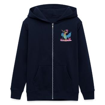 Bremer Stadtmusikanten: Hahn am Mic – Showtime! - Teenager Organic Kapuzenjacke Mini Cultivator von Stanley/Stella - Navy - Vorne - AI Model Teenager Male light (155cm)