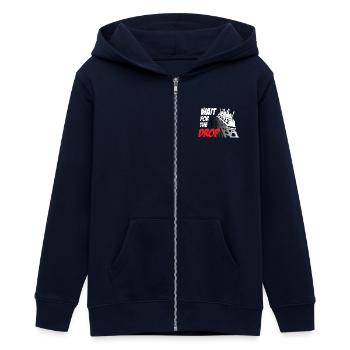 Wait For The Drop Roller Coaster - Teenager Organic Kapuzenjacke Mini Cultivator von Stanley/Stella - Navy - Vorne - AI Model Teenager Male light (155cm)