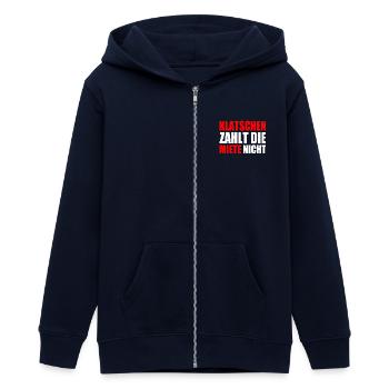 klatschen zahlt nicht die miete - Teenager Organic Kapuzenjacke Mini Cultivator von Stanley/Stella - Navy - Vorne - AI Model Teenager Male light (155cm)