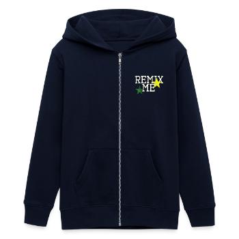 Remix me - Teens Organic Zip-up Hoodie by Stanley/Stella - navy - Front - AI Model Teenager Male light (155cm)