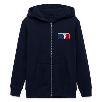 Skate world league - Teenager Organic Kapuzenjacke Mini Cultivator von Stanley/Stella - Navy - Vorne - AI Model Teenager Male light (155cm)