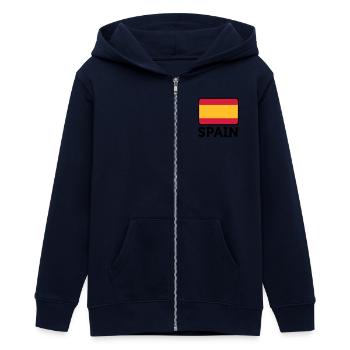 Drapeau national de l Espagne - Veste à capuche ado bio Stanley/Stella - marine - Devant - AI Model Teenager Male light (155cm)