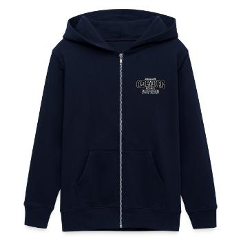 Oldenburg (black) - Teens Organic Zip-up Hoodie by Stanley/Stella - navy - Front - AI Model Teenager Male light (155cm)