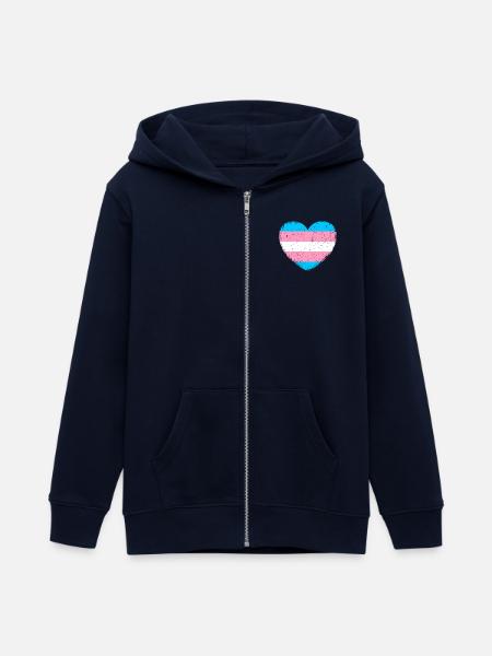 Trans* Herz | Im Vintage-Style - Teenager Organic Kapuzenjacke Mini Cultivator von Stanley/Stella - Navy