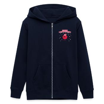Funny Santa Claus - Frohe Weihnachten - Teenager Organic Kapuzenjacke Mini Cultivator von Stanley/Stella - Navy - Vorne - AI Model Teenager Male light (155cm)