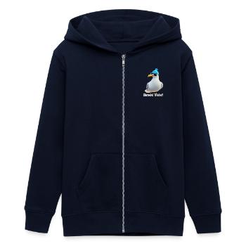 Möwe - Teenager Organic Kapuzenjacke Mini Cultivator von Stanley/Stella - Navy - Vorne - AI Model Teenager Male light (155cm)