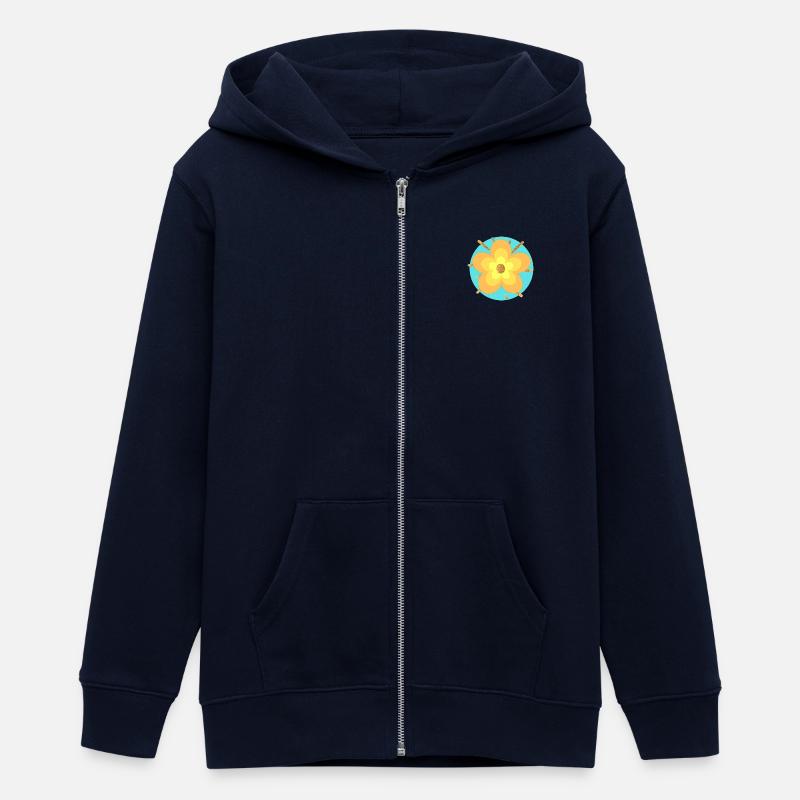 Fleur Jaune paillette - Veste à capuche ado bio Stanley/Stella - marine