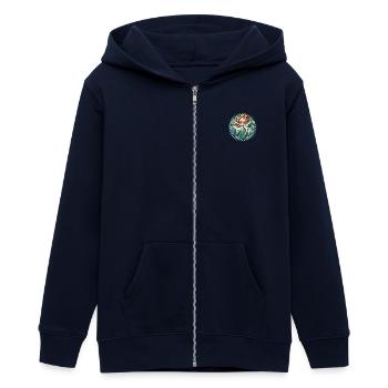 Meerjungfrau - Teenager Organic Kapuzenjacke Mini Cultivator von Stanley/Stella - Navy - Vorne - AI Model Teenager Male light (155cm)