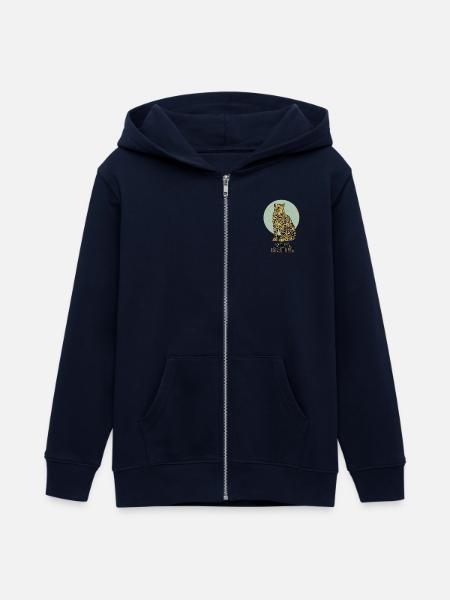 Leopard. Wild is Beautiful - Teenager Organic Kapuzenjacke Mini Cultivator von Stanley/Stella - Navy
