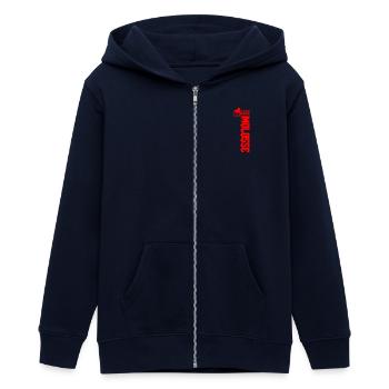 Staff Rouge en Silhouette Verticale - Veste à capuche ado bio Stanley/Stella - marine - Devant - AI Model Teenager Male light (155cm)