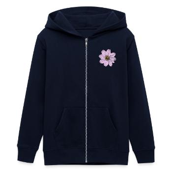Blume Blüte pastell violett flieder - Teenager Organic Kapuzenjacke Mini Cultivator von Stanley/Stella - Navy - Vorne - AI Model Teenager Male light (155cm)