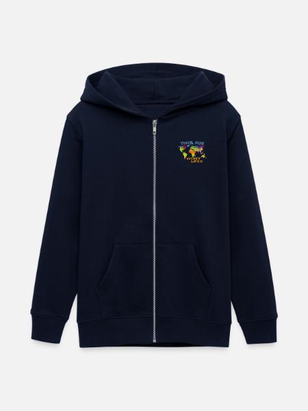 Travel more - Teenager Organic Kapuzenjacke Mini Cultivator von Stanley/Stella - Navy
