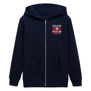 Turnen Mädchen Gymnastik Turnanzug Turnerin - Teenager Organic Kapuzenjacke Mini Cultivator von Stanley/Stella - Navy - Vorne - AI Model Teenager Male light (155cm)