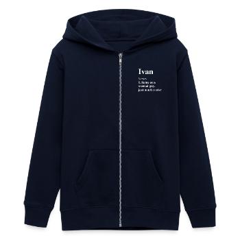 Ivan Definition Cooler Name Spruch Geschenk - Teenager Organic Kapuzenjacke Mini Cultivator von Stanley/Stella - Navy - Vorne - AI Model Teenager Male light (155cm)