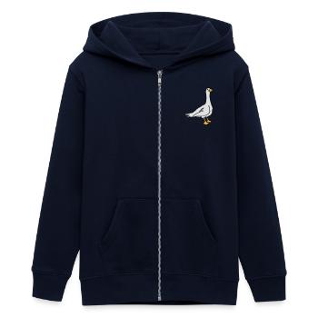 Gans - Teenager Organic Kapuzenjacke Mini Cultivator von Stanley/Stella - Navy - Vorne - AI Model Teenager Male light (155cm)