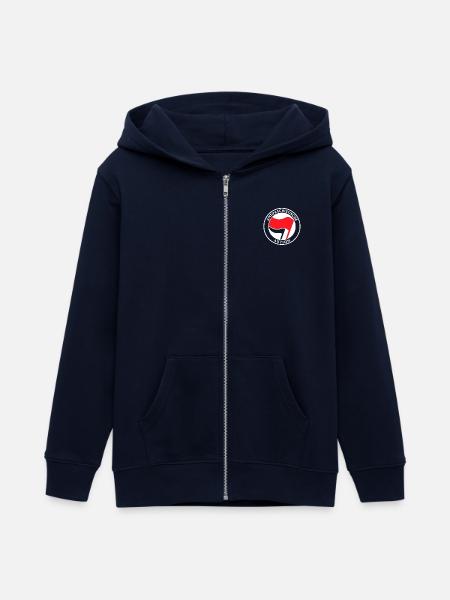 Antifaschistische Aktion - Teenager Organic Kapuzenjacke Mini Cultivator von Stanley/Stella - Navy