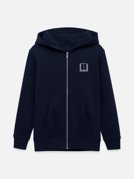 Buch bestickt - Teenager Organic Kapuzenjacke Mini Cultivator von Stanley/Stella - Navy