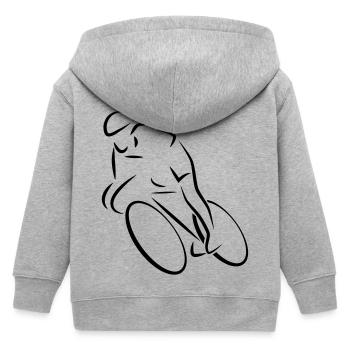 Rennrad - Kinder Organic Kapuzenjacke Mini Cultivator von Stanley/Stella - Grau meliert - Hinten