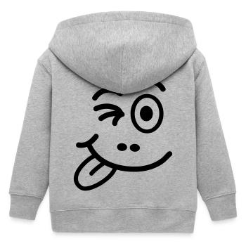 smilie_face_wink_f1 - Kinder Organic Kapuzenjacke Mini Cultivator von Stanley/Stella - Grau meliert - Hinten