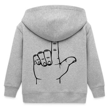 Loser hand - Kids Organic Zip-up Hoodie by Stanley/Stella - heather grey - Back