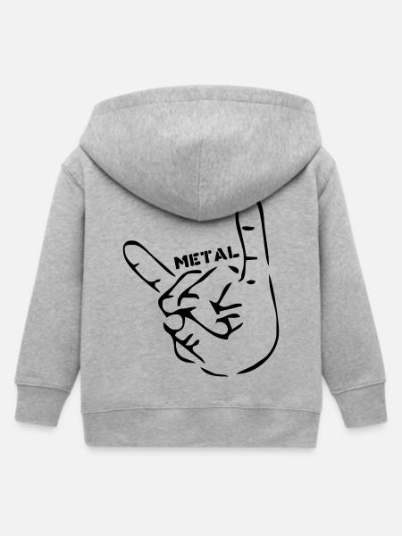 Metal Hard Rock - Kinder Organic Kapuzenjacke Mini Cultivator von Stanley/Stella - Grau meliert