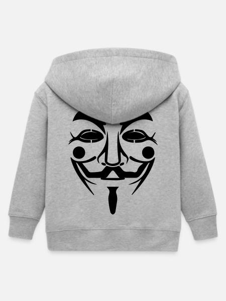 Guy Fawkes-Maske - Kinder Organic Kapuzenjacke Mini Cultivator von Stanley/Stella - Grau meliert