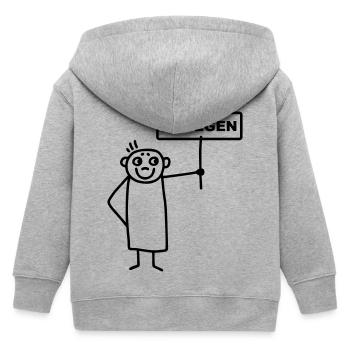 Männchen dagegen - Kinder Organic Kapuzenjacke Mini Cultivator von Stanley/Stella - Grau meliert - Hinten